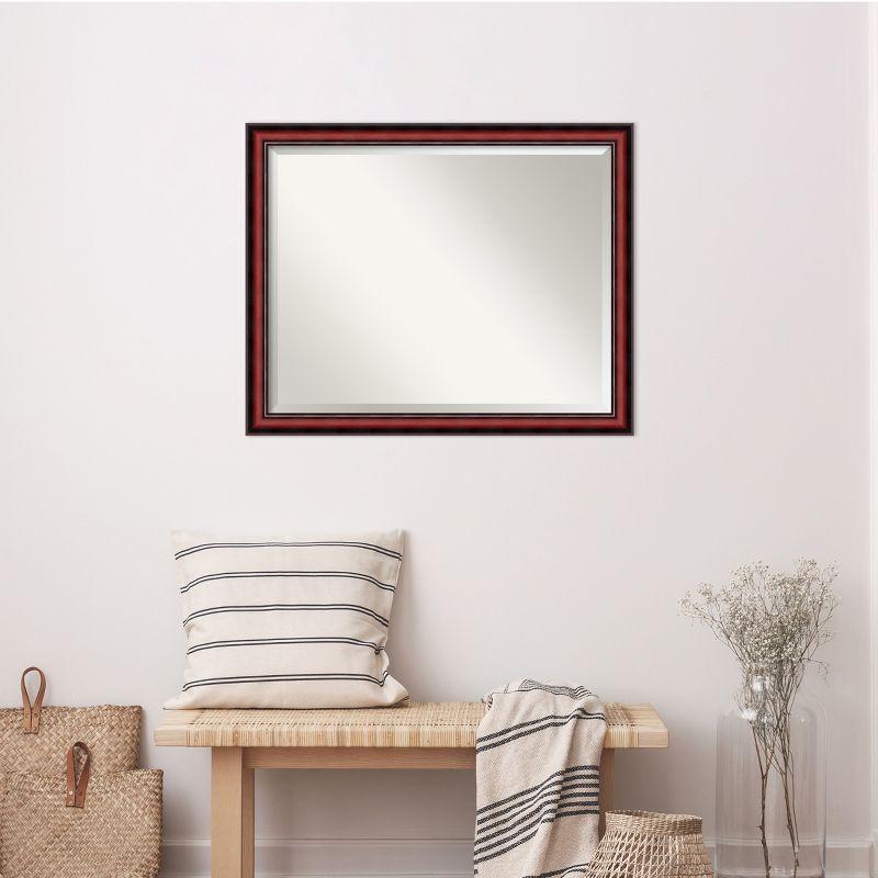 Amanti Art Rubino Cherry Scoop Beveled Wood Framed Wall Mirror