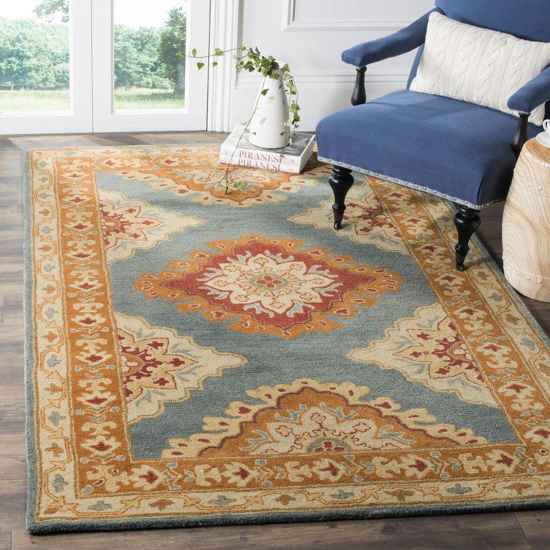 Heritage HG408 Handmade Area Rug - 5'x8' - Blue/Rust - Safavieh
