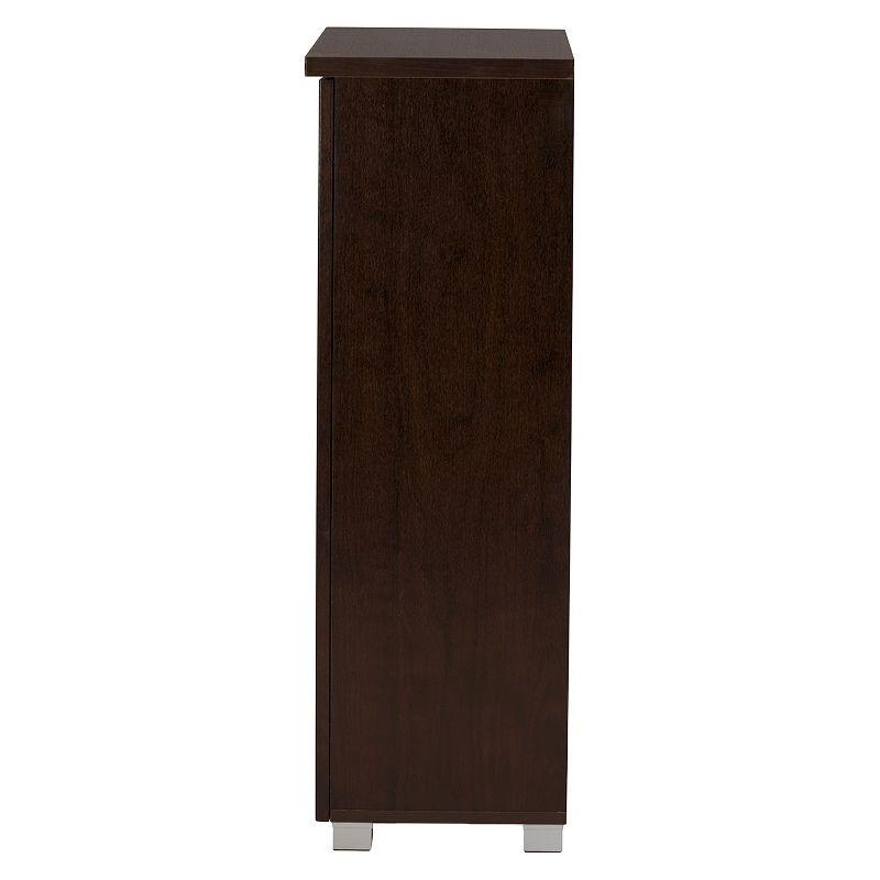 Adalwin Modern and Contemporary 2-Door Wooden Entryway Shoes Storage Cabinet: Holds 15 Pairs, PVC Legs - Baxton Studio