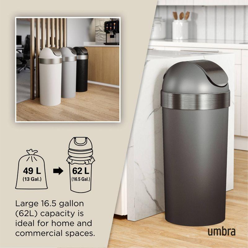 Umbra Venti Plastic Swing Top Kitchen Trash Can - 16 Gallons