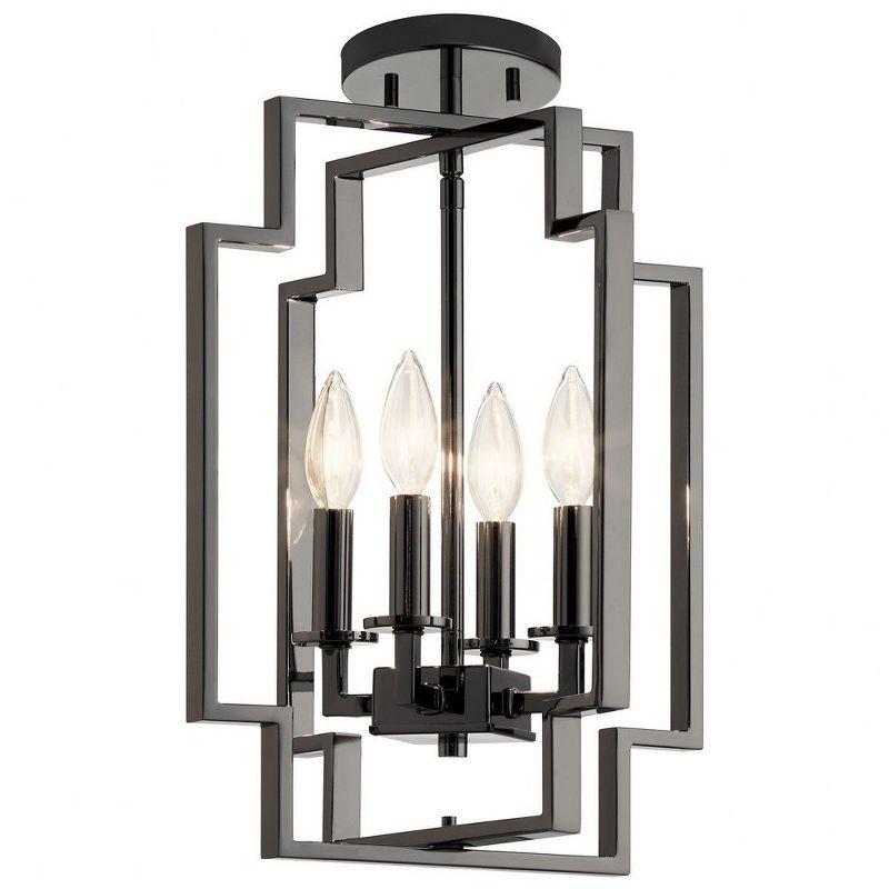 Downtown Deco 17 inch 4 Light Foyer Pendant in Midnight Chrome