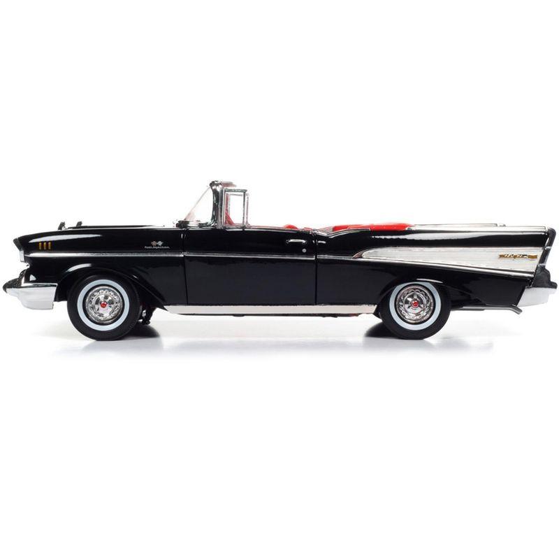 1957 Chevrolet Bel Air Convertible Black 1/18 Diecast Model Car by Road Signature