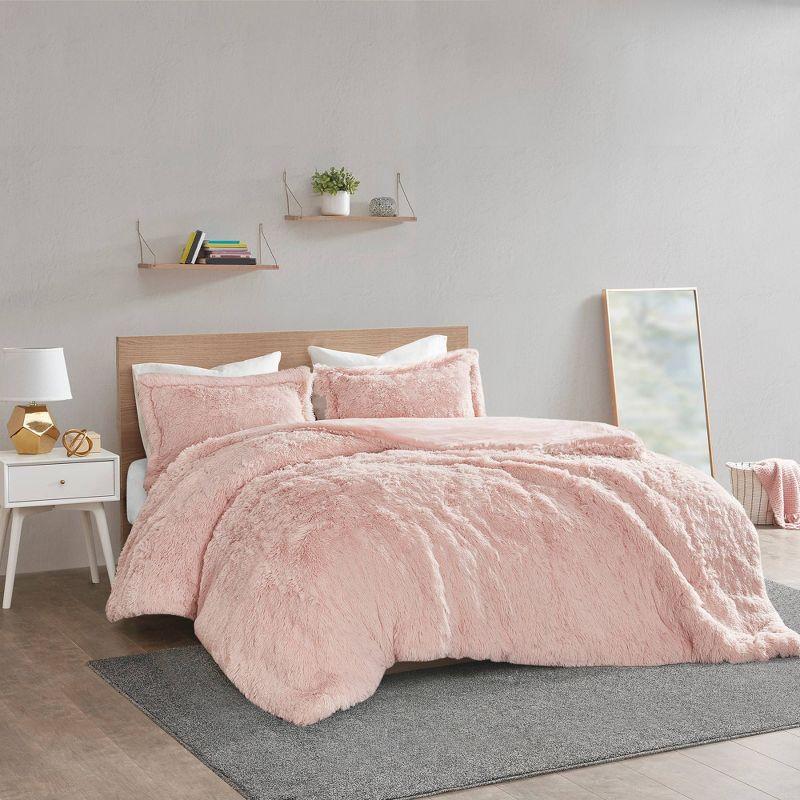 Trahan Shaggy Faux Fur Duvet Cover Set