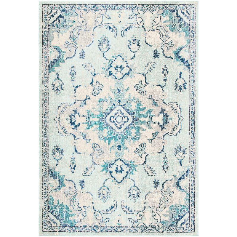 Madison MAD484 Power Loomed Indoor Area Rug - Teal/Beige - 6'x9' - Safavieh