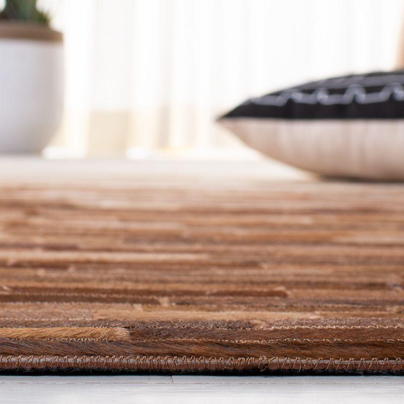 Studio Leather STL805 Hand Woven Indoor Area Rug - Ivory/Brown - 4'x6' - Safavieh