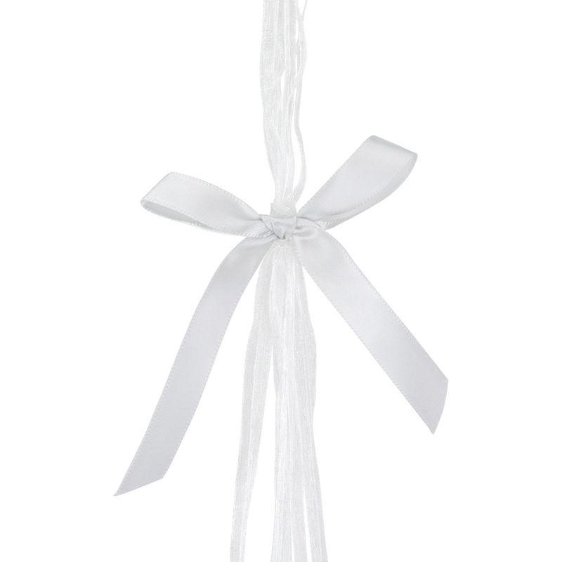 Northlight 17" Floral Striped Spring Easter Egg Cluster Hanging Decoration - White/Pink