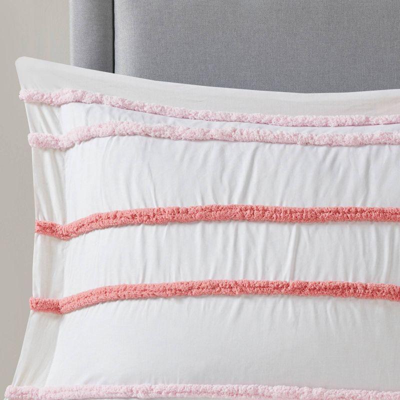 Haisley Cotton Chenille Stripe Duvet Cover Set