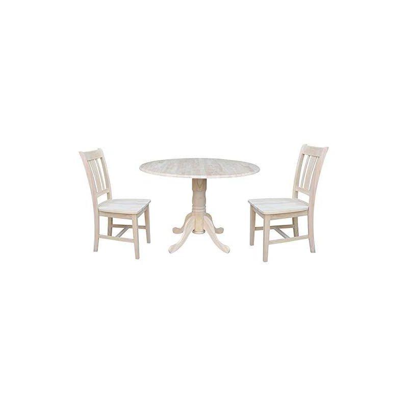 Elegant Solid Hardwood 42" Dual Drop Leaf Table with 2 San Remo Chairs Set