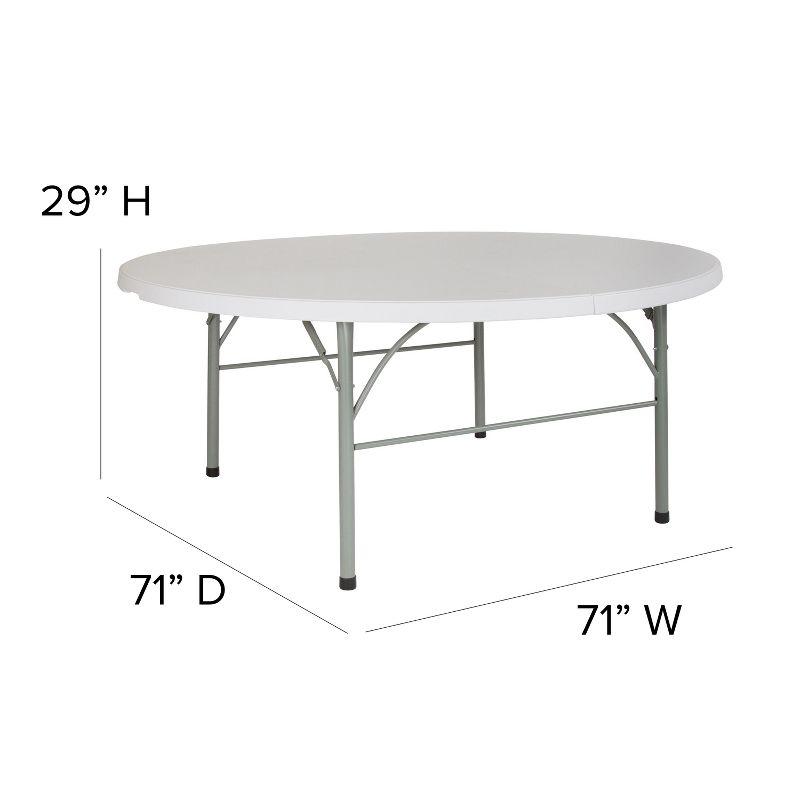 Noah Stonewall 6' Round Plastic Folding Event Table with Carrying Handle by Flash Furniture