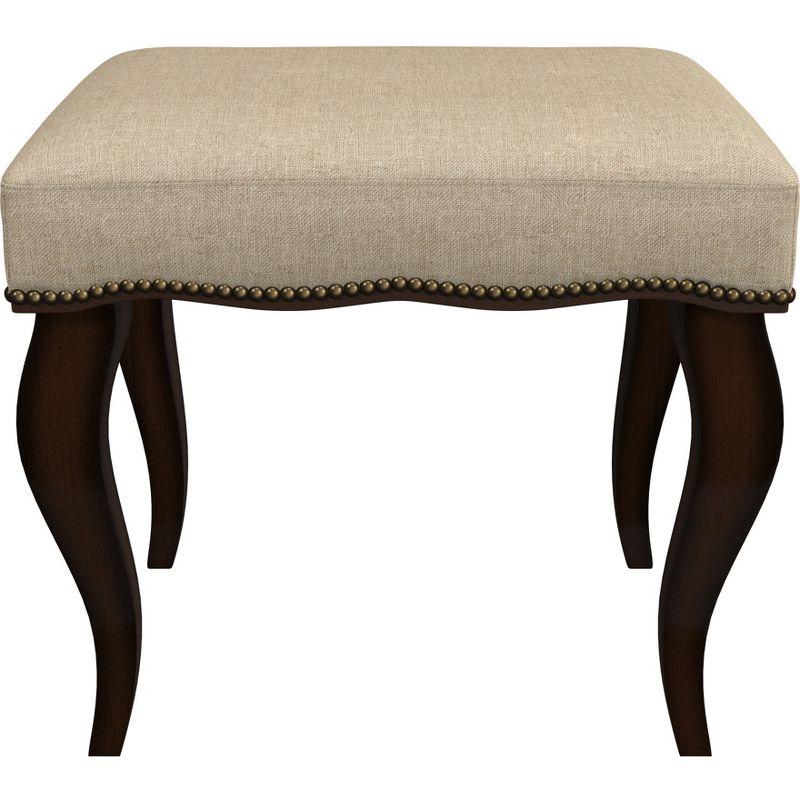 19" Hamilton Backless Upholstered Wood Vanity Stool Burnished Oak/Cream - Hillsdale Furniture