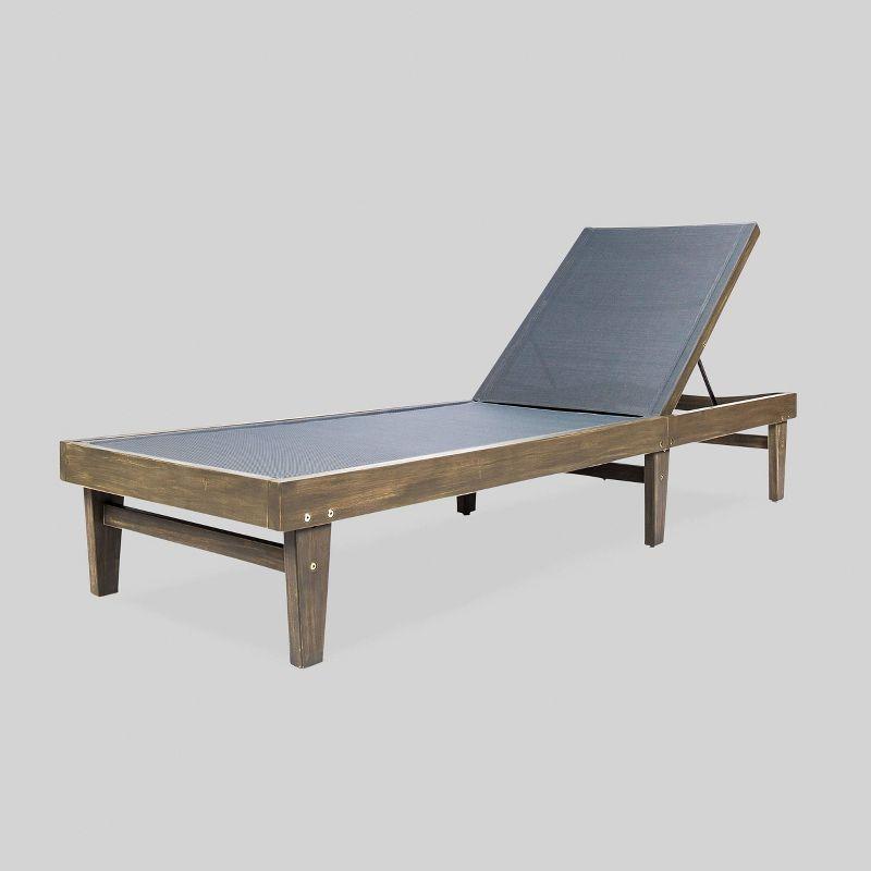 Gracie Oaks Outdoor Patio Chaise Lounge with Cushion