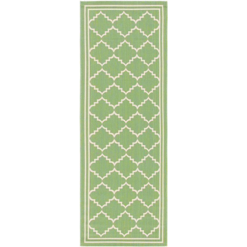 Courtyard CY6889 Power Loomed Indoor and Outdoor Runner Rug - Green/Beige - 2'3"x10' - Safavieh