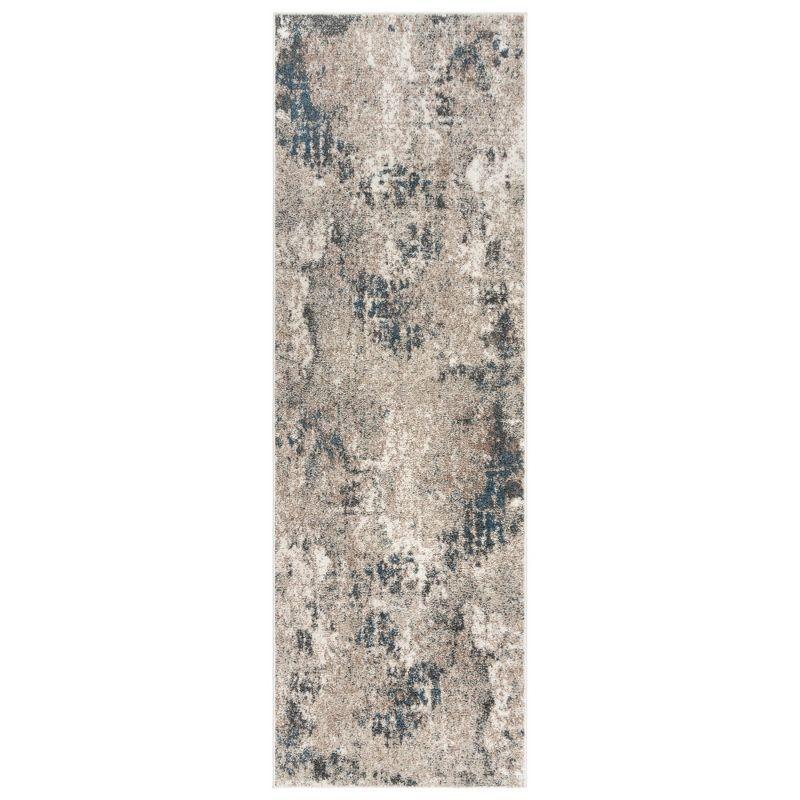 Gertmenian Heirloom Huma Modern Abstract Beige Black Blue Polypropylene Area Rug