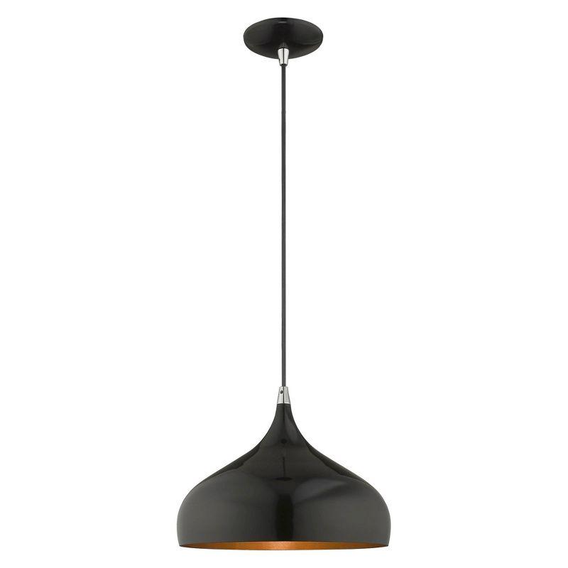 Livex Lighting Amador 1 - Light Pendant in  Shiny Black