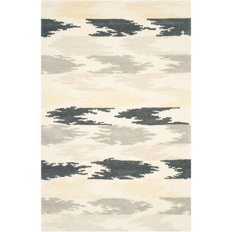 Soho SOH336 Hand Tufted Area Rug - Ivory/Grey - 5'x8' - Safavieh.