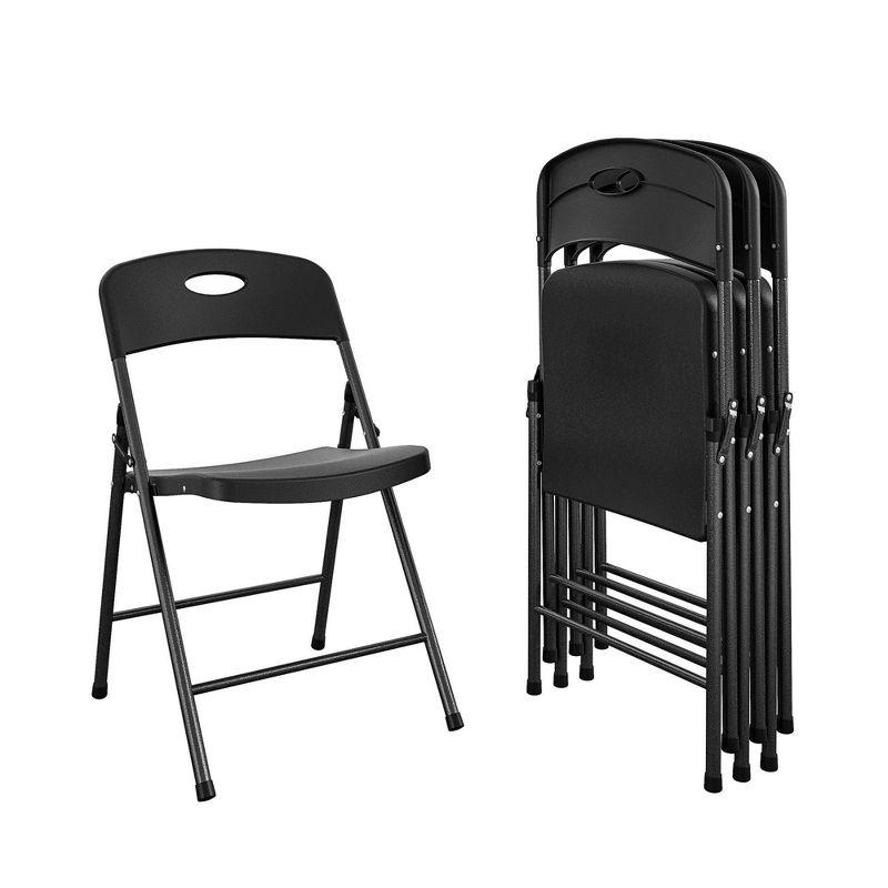 COSCO Solid Resin Plastic Folding Chair, Indoor/Outdoor, Double Braced