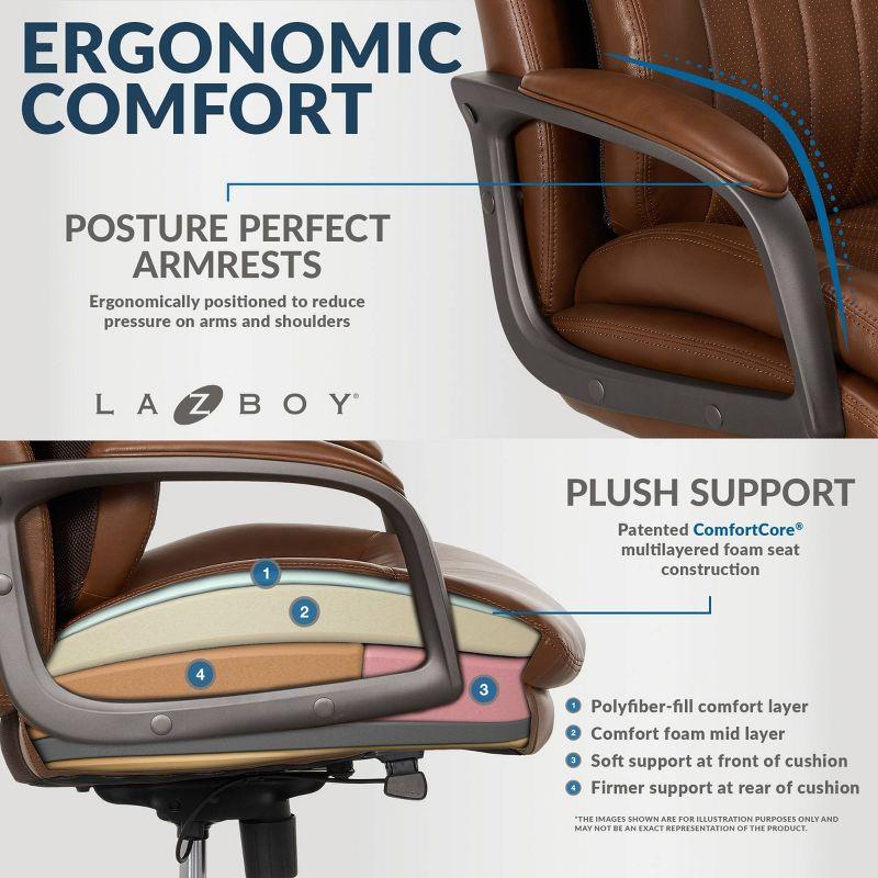 La-Z-Boy La-Z-Boy® Nova Executive Office Chair, Patented AIR Ergonomic Support Technology®, High-Back Premium Comfort & Support, Vegan PU Leather