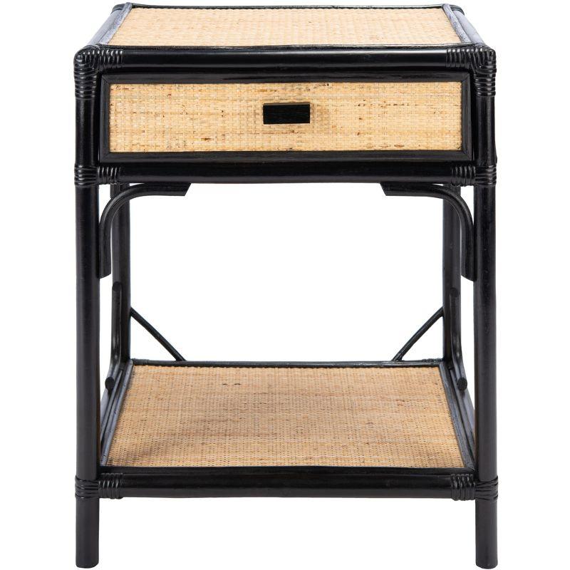 Roya 1 Drawer 1 Shelf Nightstand - NST4005 - Black/Natural - Safavieh