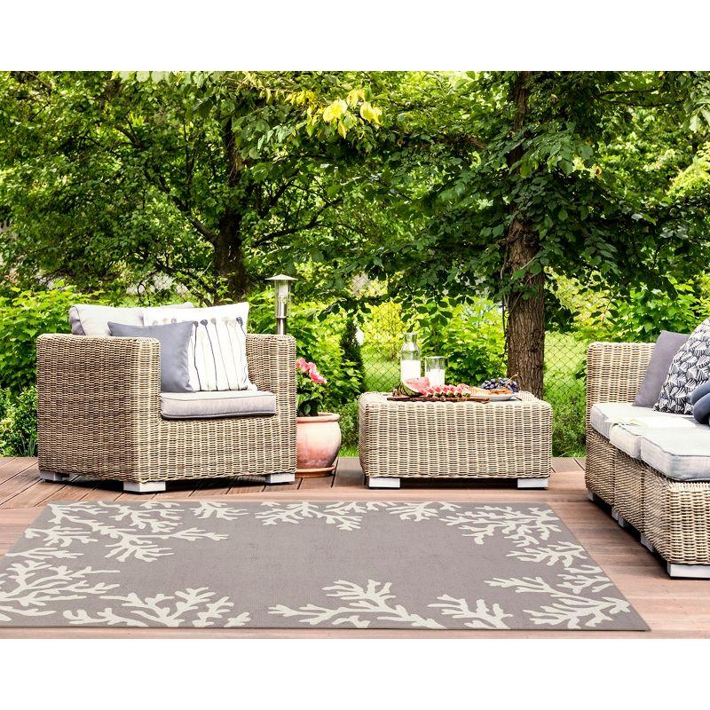 Coral Border Outdoor Rug