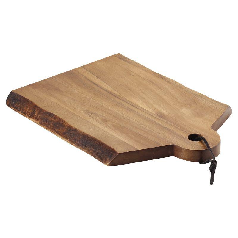 Rachael Ray 14" x 11" Cutting Board: Wood, Reversible, Cut-Out Handle, Hand Wash, Brown