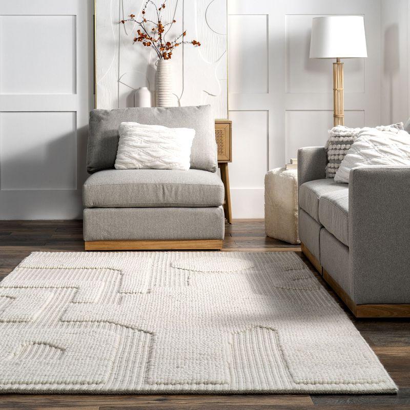 Nuloom AvionTextured Geometric Wool Indoor Area Rug