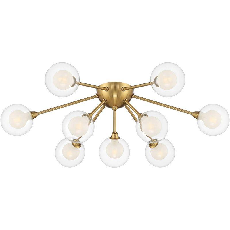 Modern Gold Glass Sputnik LED Ceiling Light Fixture