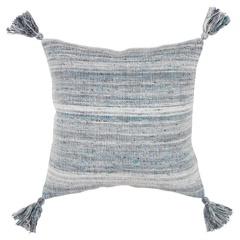 Recycled Tassels Indoor/Outdoor Throw Pillow