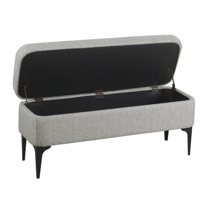 Large Modern Storage Bench Sustainable Gray Woven - HomePop