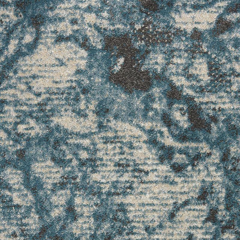 Nourison Maxell Modern Abstract Indoor Area Rug Ivory/Teal 9'3" x 12'9"