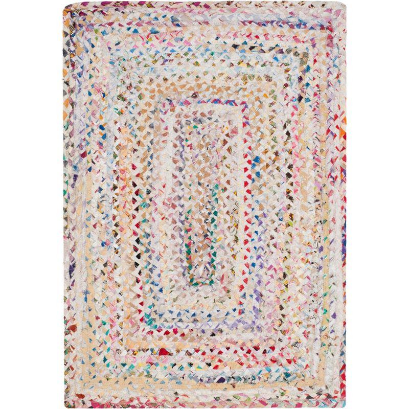 Handwoven Ivory & Multicolor Cotton Reversible Area Rug 2'3" x 5'