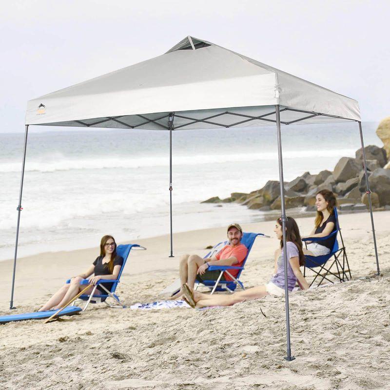 9x9 Pop Up Canopy Tent with Roller Bag – Slant Leg Outdoor Shade for Events & Camping White