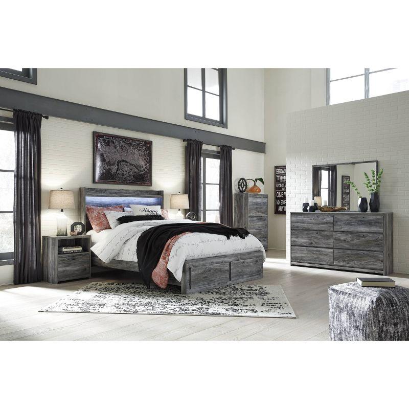 Driftwood-Inspired Smoky Gray 1-Drawer Nightstand with Modern Handle