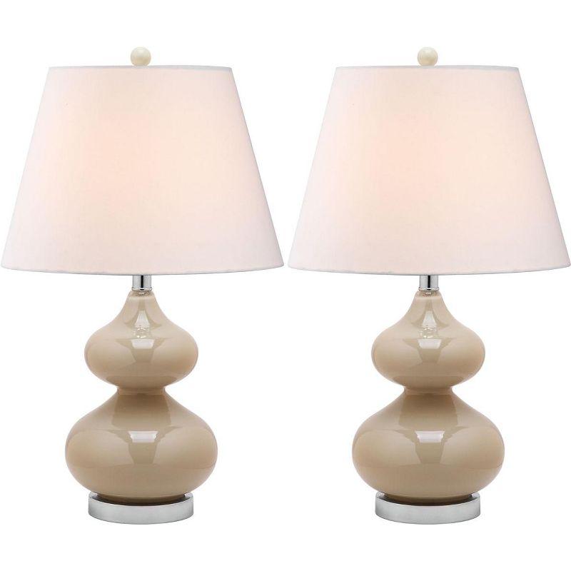 Eva Double Gourd Table Lamp (Set of 2) - 24 Inch Height - LIT4086 - Taupe - Safavieh