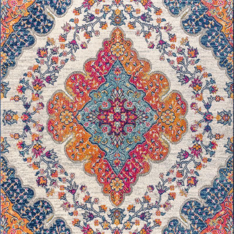 JONATHAN Y Bohemian FLAIR Boho Vintage Medallion Blue/Multi 5 ft. x 8 ft. Area Rug