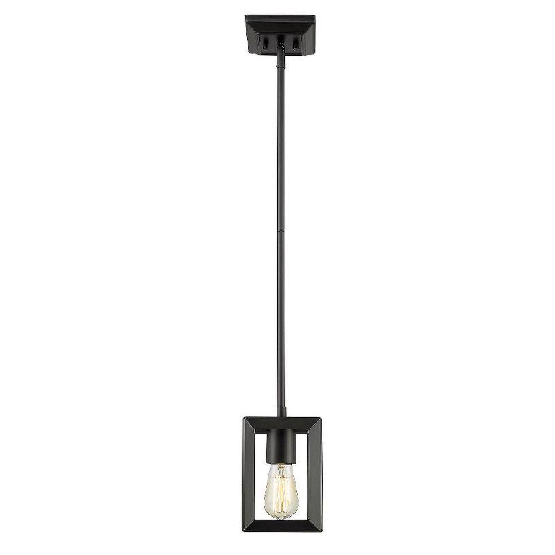 Matte Black Mini Pendant Light with Glass Shade