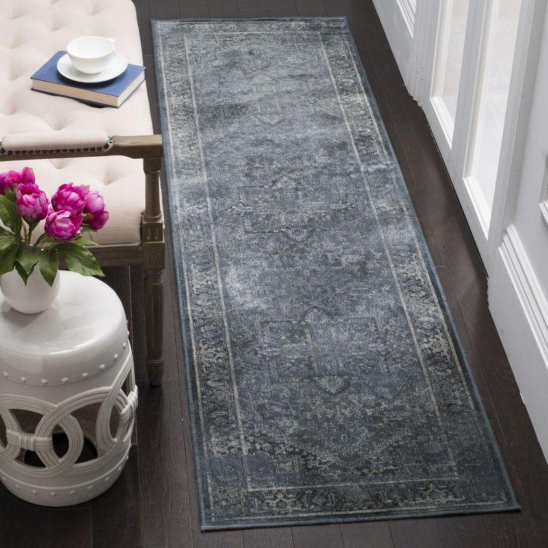 Vintage VTG114 Power Loomed Indoor Skid-Resistant Runner Rug - Blue - 2'2"x8' - Safavieh