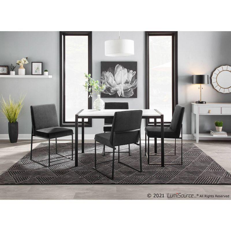 Set of 2 High Back Fuji Dining Chairs Velvet/Steel Black - LumiSource