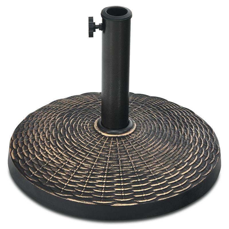 Bronze Heavy-Duty Resin Patio Umbrella Base Stand