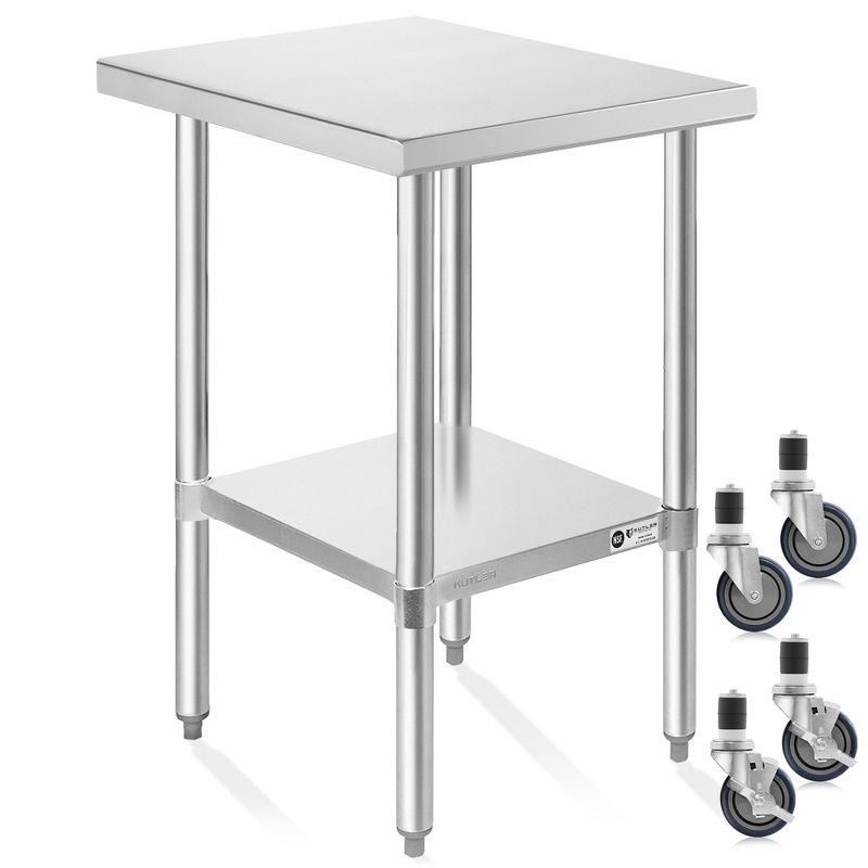 Amgood 24 in. x 18 in. Stainless Steel Table With Wheels