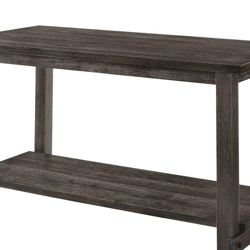 60" Martha Li Dining Table Weathered Gray - Acme Furniture: Sturdy Wood, Storage Shelf, Seats 6