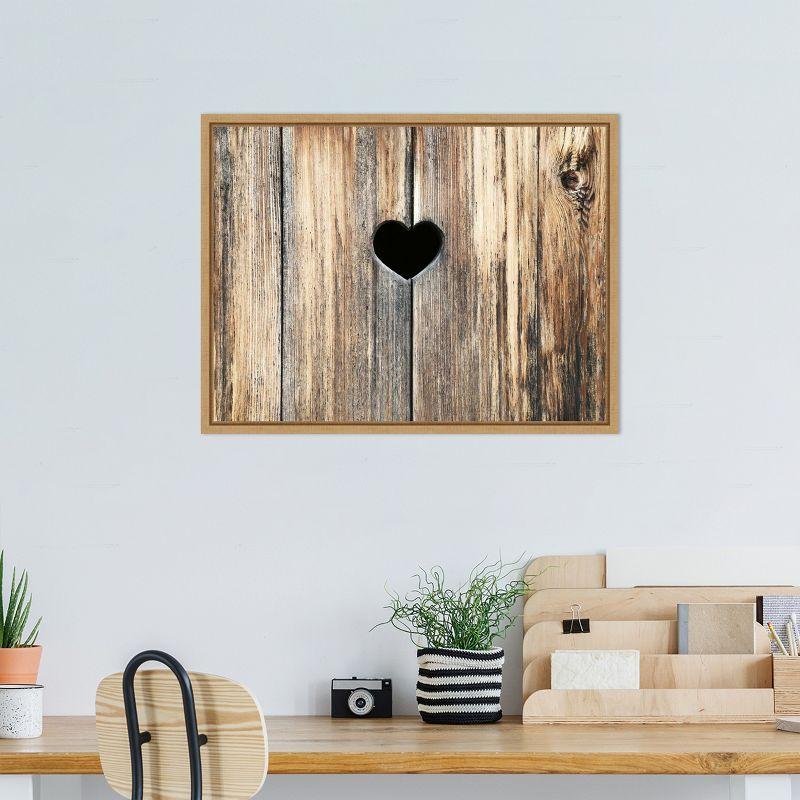 Amanti Art Heart in Wood by Brooke T. Ryan Canvas Wall Art Print Framed 24 x 18-in.