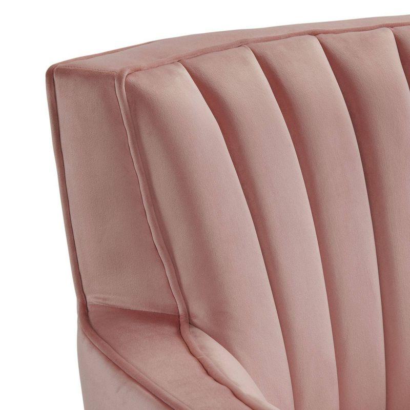 Lawson Swivel Chair Pink - Picket House Furnishings: Upholstered Velvet Accent for Living Room, Foam Filled