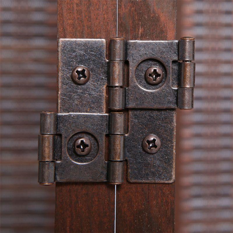 Legacy Decor 3 Panel Room Divider Brown Color Wood and Bamboo Weave