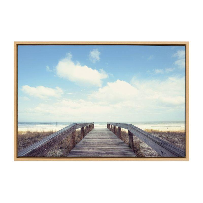 Sylvie Natural Framed Beach Canvas Print, 27" x 36"