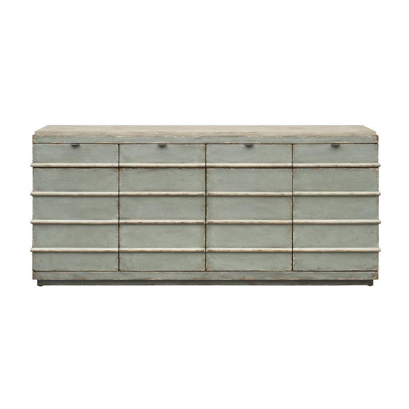 Monaco Two-Tone Blue and Cream Rustic Credenza