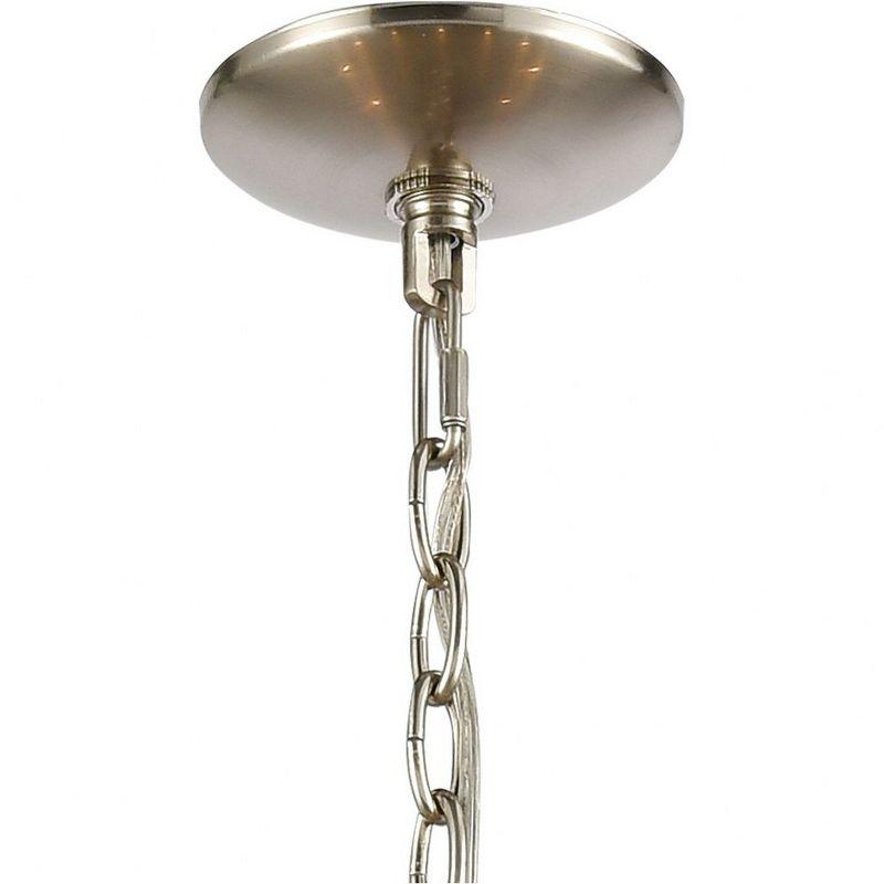 Ramsey 10-Light Satin Nickel and Beechwood Chandelier