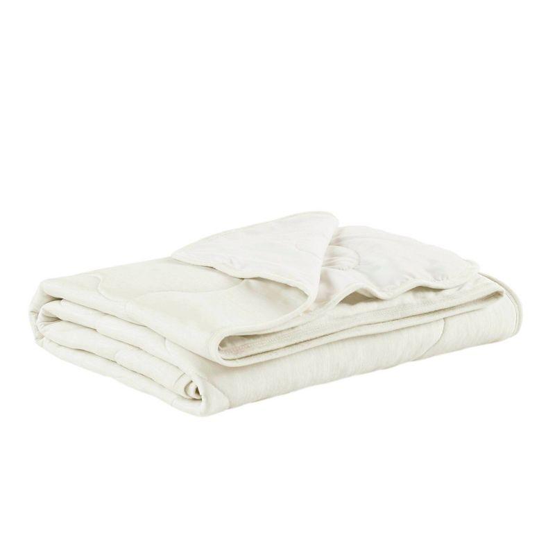 Ivory Lightweight Cooling Knit Throw Blanket