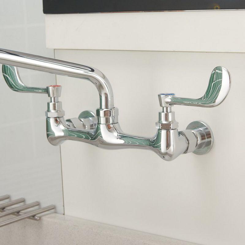 BWE Double Handle Wall Mount Standard Kitchen Faucet