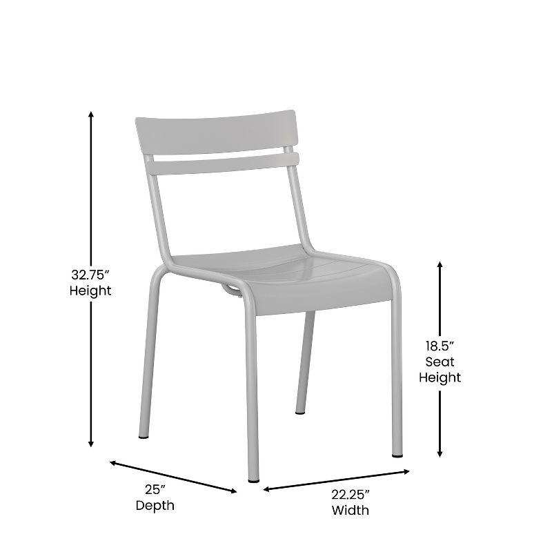 Flash Furniture Nash Commercial Grade Steel Stack Chair, Indoor-Outdoor Armless Chair with 2 Slat Back