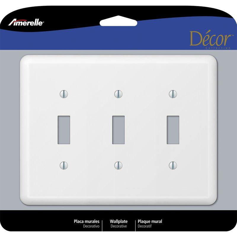 Amerelle Devon White 3-Gang Steel Toggle Wall Plate